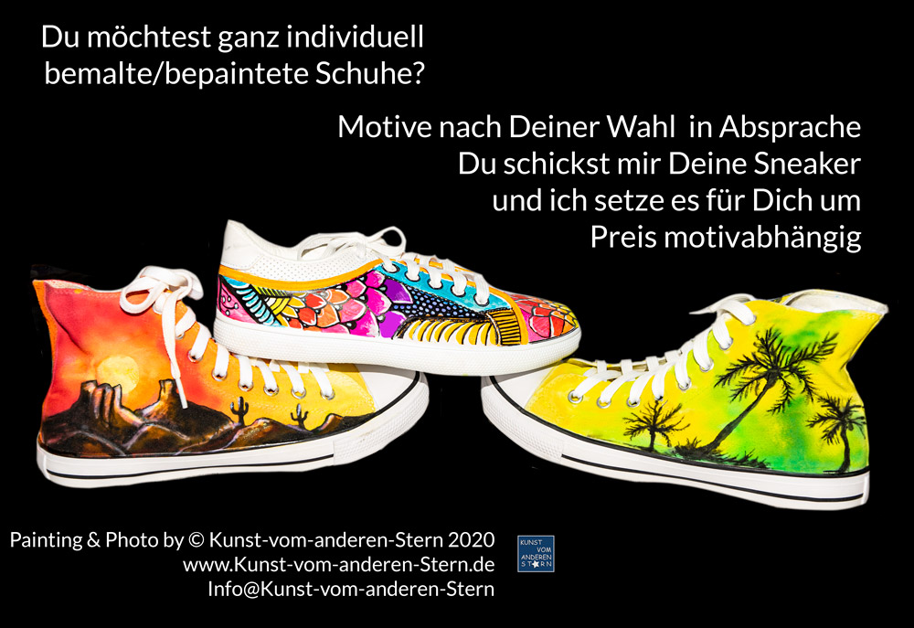 Schuhe bunt und individuelle bepaintet