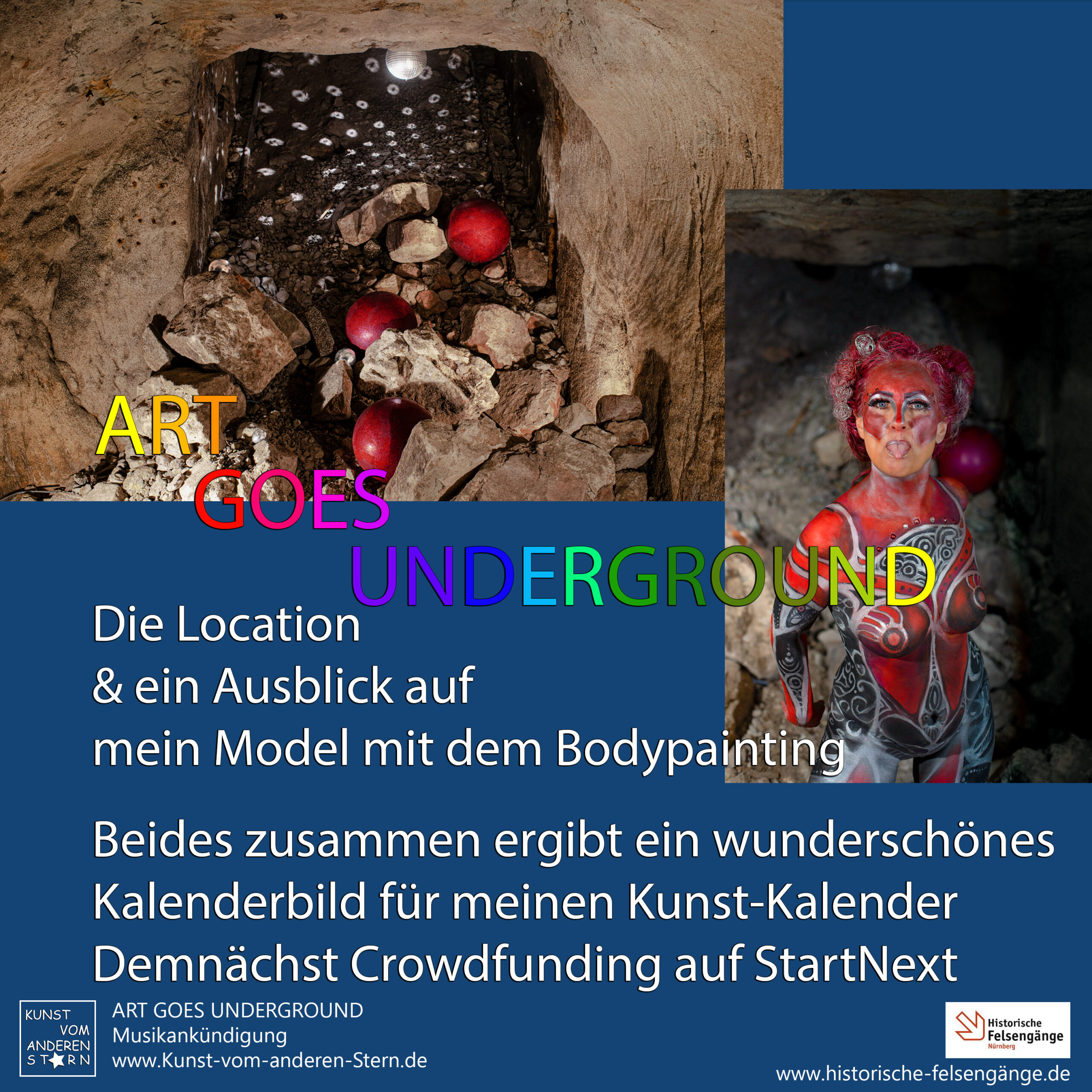 Bodypainting-Projekt – ART GOES UNDERRGROUND – 2. Bodypainting erste Ergebnisse